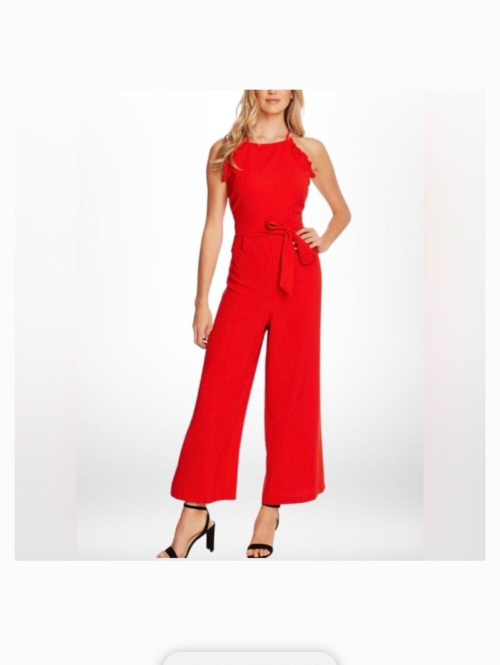 Cece Red Ruffle Tie Romper Size 6 NWT